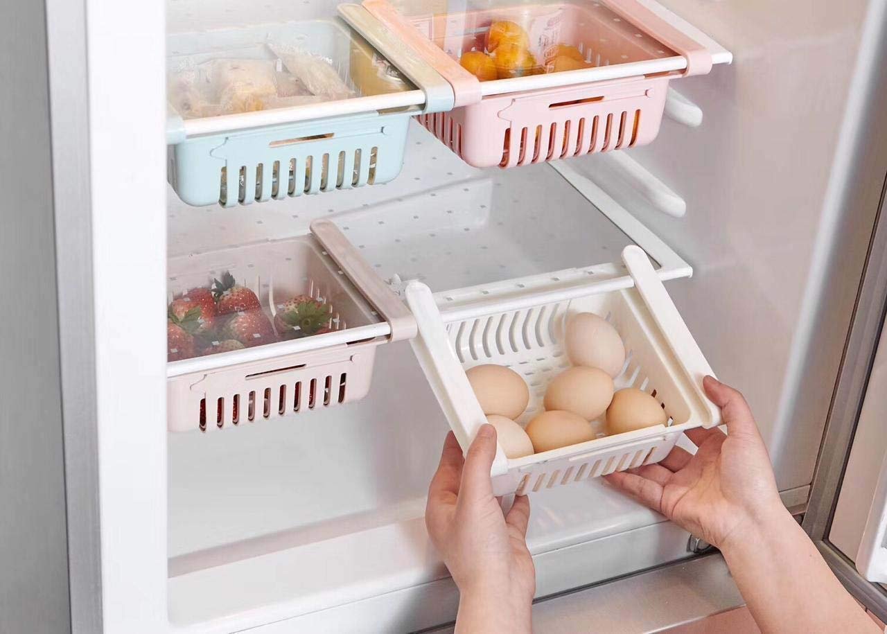 Rincy 2 Pic Expandable Fridge Storage Rack Tray Fridge Space fridge storage rack